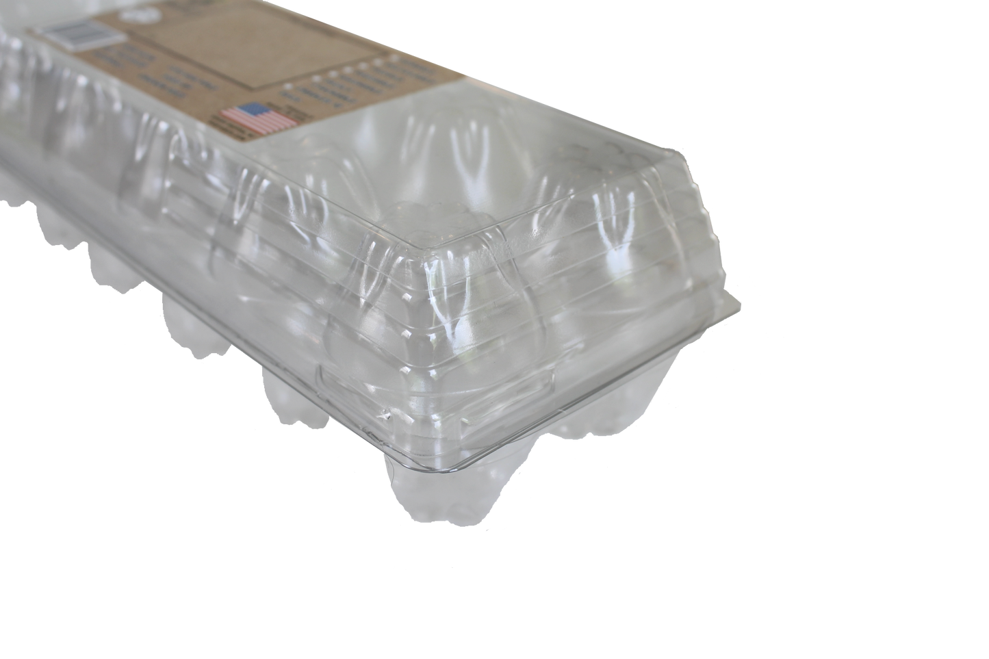 ROOTED TRI-FOLD PLASTIC EGG CARTON