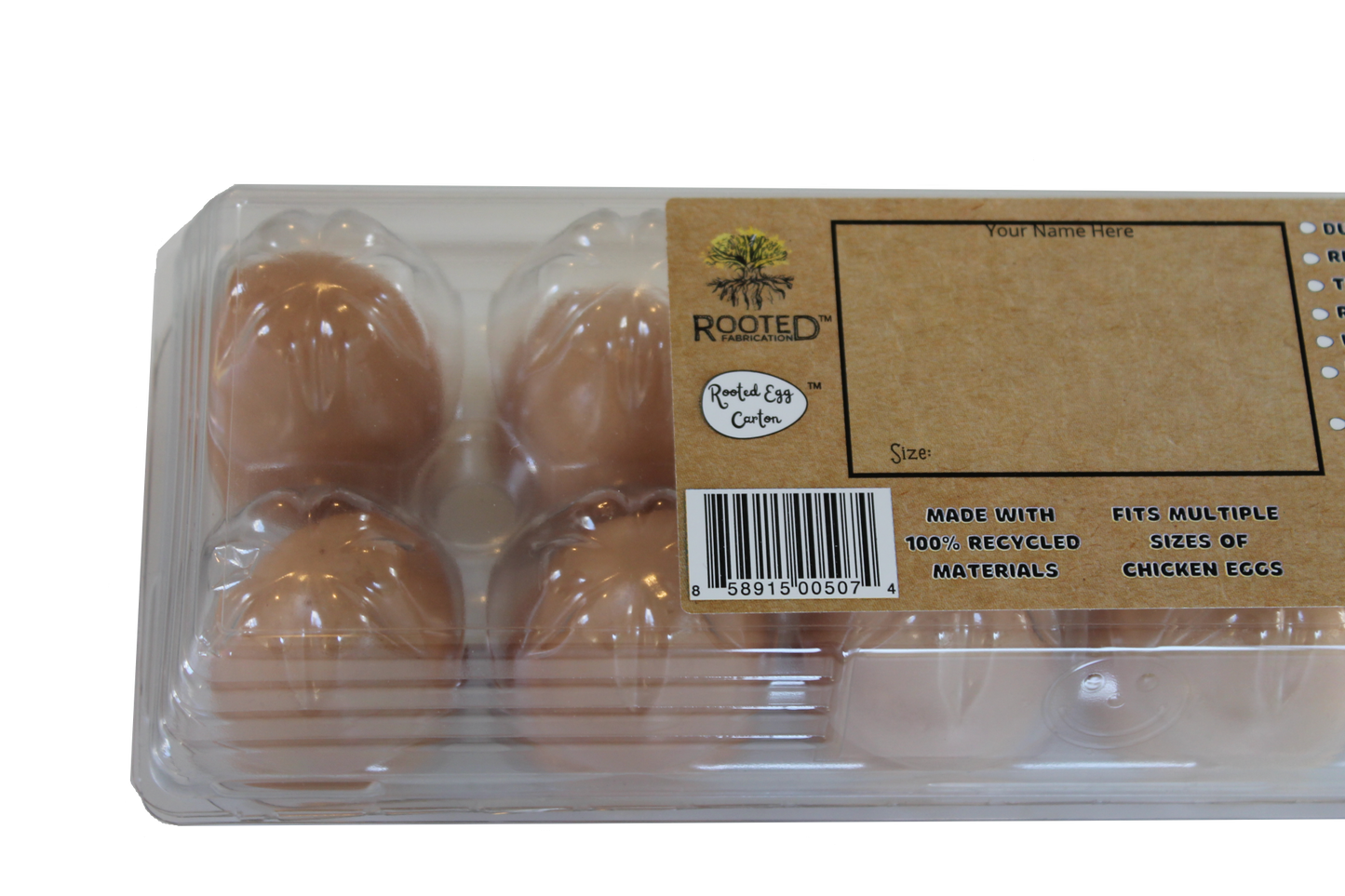 ROOTED TRI-FOLD PLASTIC EGG CARTON